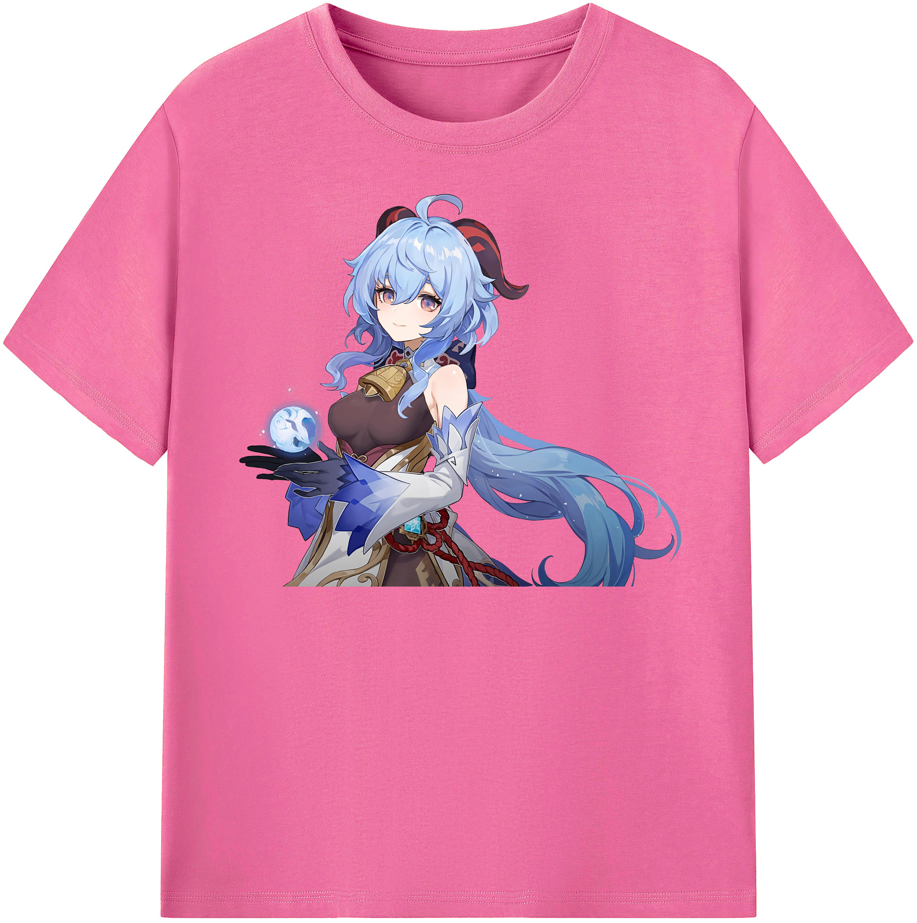 げんし神 甘雨 かんう genshin Ganyu レディースカジュアルプリントTシャツ（綿100％）